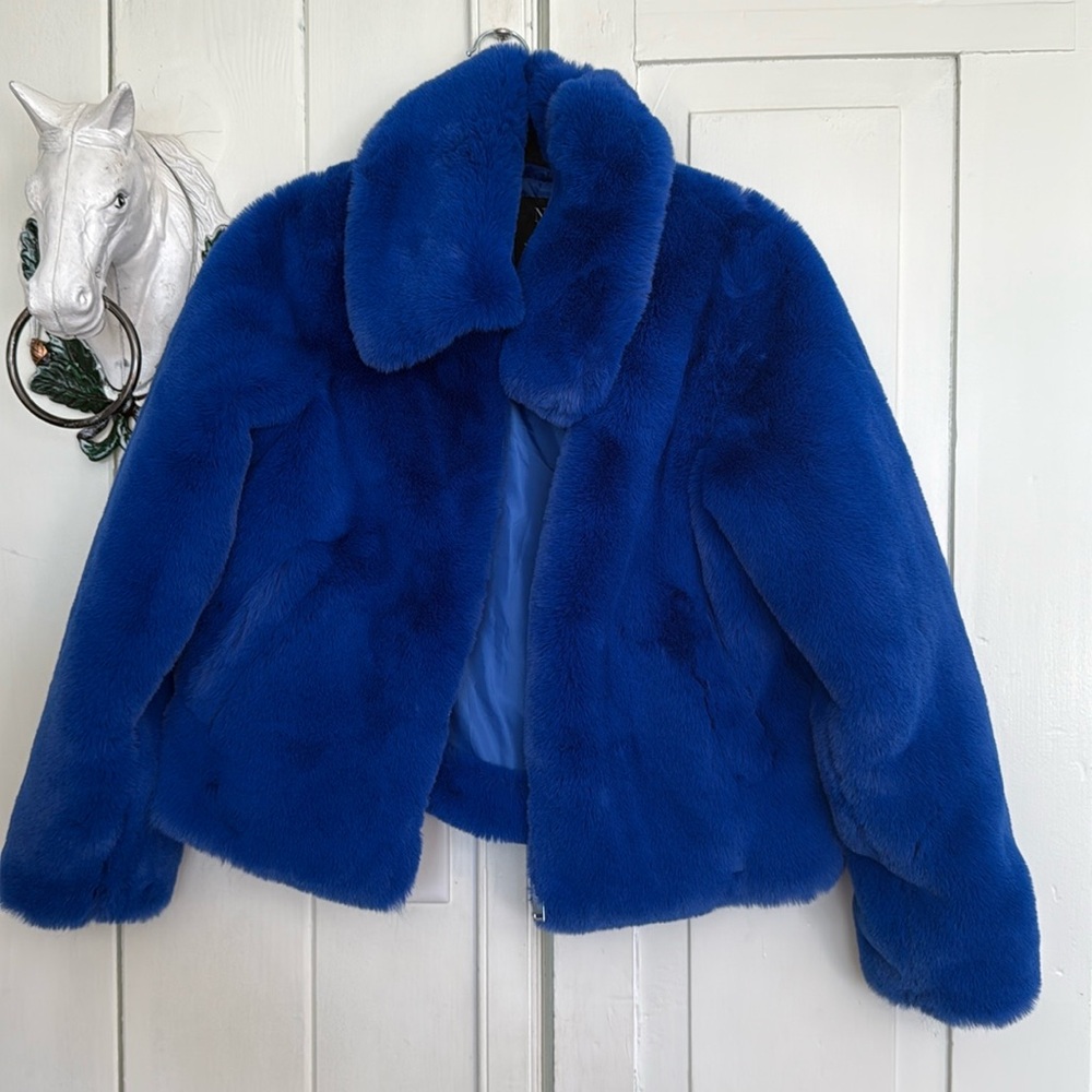Blue Faux Fur Coat XS/S